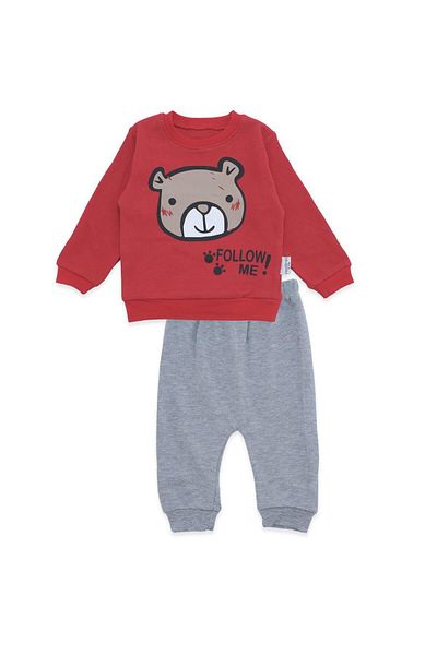 Bebelop Unisex Girl Boy Baby Bear Printed 2-Piece Top and Bottom Tracksuit Set