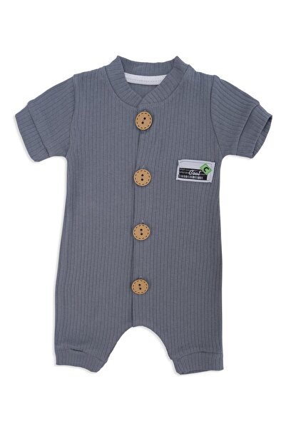 Bebelop Baby Boy Buttoned Short Sleeve Summer Jumpsuit with Report