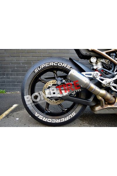 bombtire ملصق محرك حروف الإطارات Supercorsa حروف منقوشة 1.9 سم 8 قطع غراء