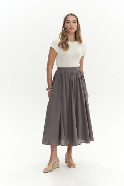 BOHEMAİ Fusta afumată plisată Amaya la gleznă