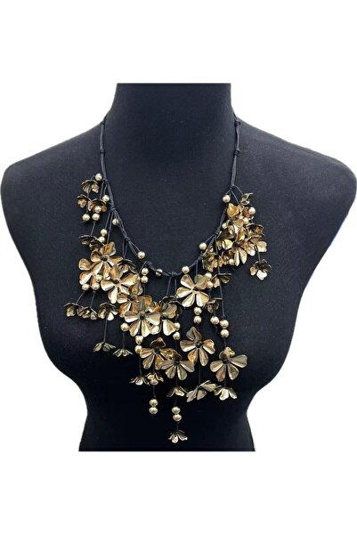 mos&more Gold  Çiçek Şık Kadın Kolye