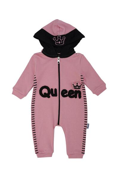 Bebelop بذلة مخططة جانبية بغطاء للرأس ومطبوعة من Quenn للفتيات الصغيرات