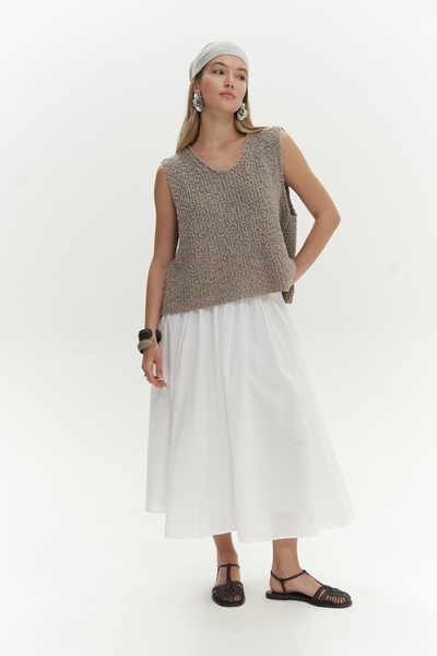 BOHEMAİ Біла спідниця з плісировкою на рівні зап'ястя від Amaya