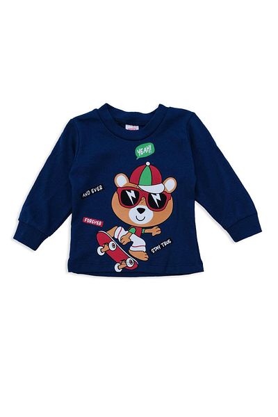 Bebelop Baby Boy Kids Skateboard Teddy Bear Print 2-Piece Top and Bottom Tracksuit Set