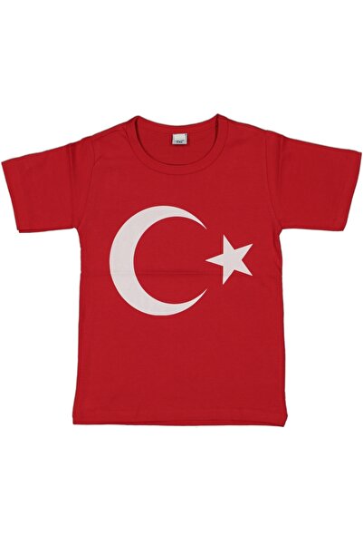 ugurbocegicocukdunyası Flag Printed Children's Tshirt April 23 Short Sleeve Large Size 8002