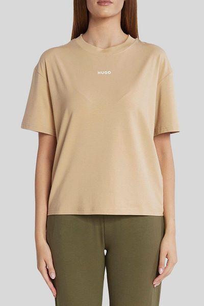 HUGO Regular Fit Women's T-Shirt Beige