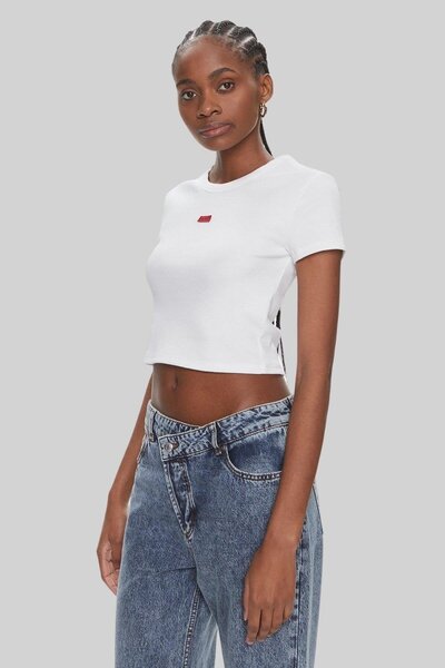 HUGO Kadın Slim Fit Deluisa T-shirt Beyaz