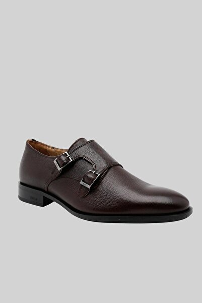 BOSS Erkek Colby Kayışlı Deri Ayakkabı Kahverengi