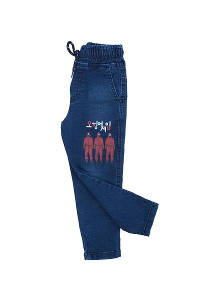 Bebelop Boy's Pipe Leg Elastic Waist Squid Game Pants Blue