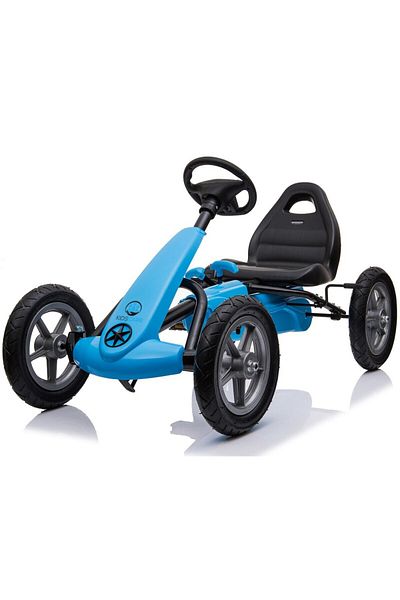 KidsCare Kart cu pedale si roti gonflabile Karera Albastru Kidscare
