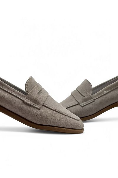 Stella Дамски ежедневни обувки от естествена кожа Fabriano Ecru Suede