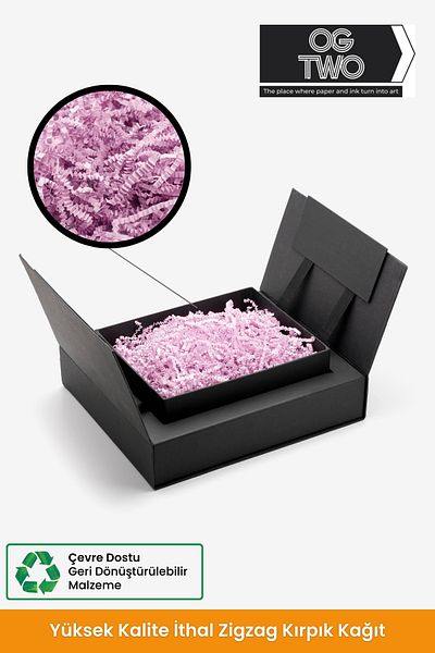 OGTWO Lilac Premium Zig Zag Cropped 50 g Paper Gift Box Filler Pelur Cropped