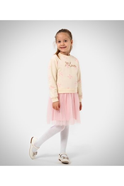 shop Girl's Tutu Skirt Sequin Detailed Ribbon Printed 100% Cotton Pink Lined ...