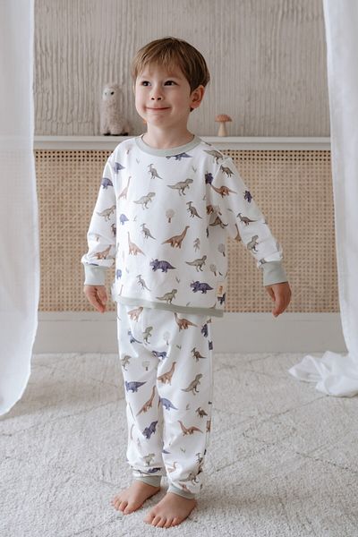 Lollie Baby&Kids Kıçak Pajama Set, Modal & Cotton - Dinosaur Motif