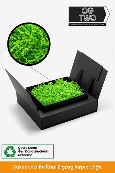 OGTWO Premium Zig Zag Red Paper 50 g Green Gift Box