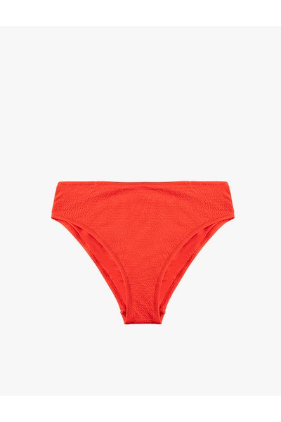 Koton Lined High Waist Textured Bikini Bottom