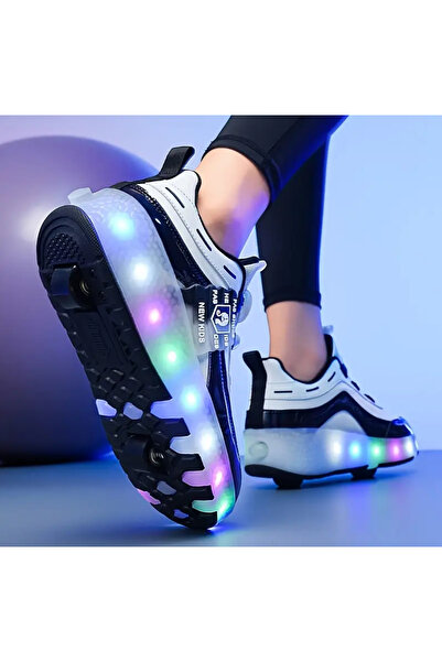 Yasee Unisex Skateboard Ayakkabı Kapanabilir Tekerlekli ışıklı şarj edilebilir