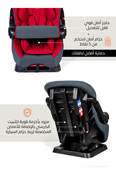 MAAS Baby Car Seat Safety Barrier,Adjustable Positions&Padded 5-Point Harness for Enhanced Safety&Comfort