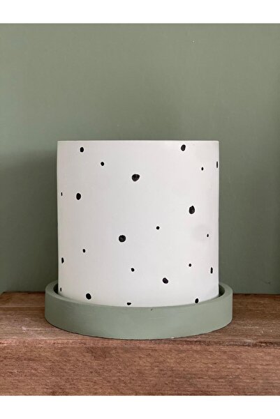 Home (BİTKİSİZ) Premium Puantiyeli Kaktüs Ve Sukulent Beton Saksı