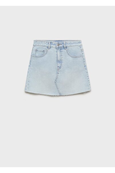 Mango Teen Kenarları dikişsiz denim mini etek