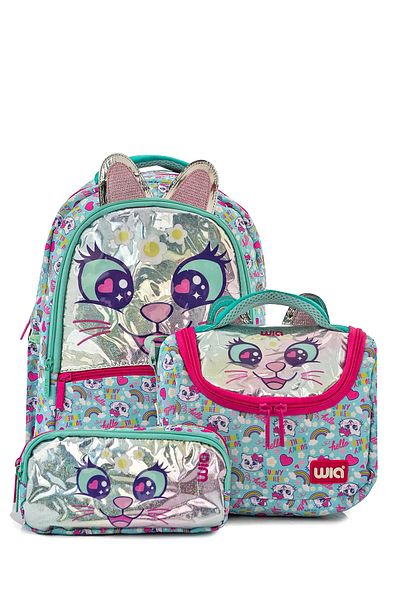 Wia Original Premium Comfort Model Waterproof Two Main Compartment Primary School 3-Piece School Backpack Set