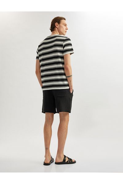 Koton Sommer-Chino-Shorts aus Musselin-Baumwolle mit Taschen und Schnürung an der Taille