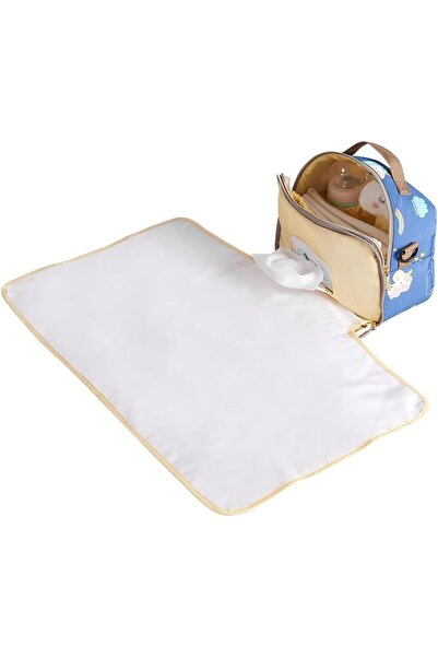 erorex حقيبة تغيير الحفاضات مع حصيرة يونيكورن زرقاء