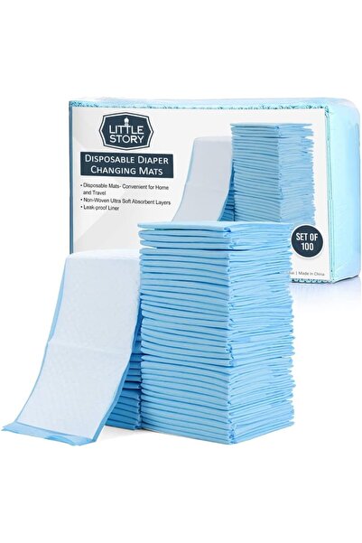 erorex Unisex Kids Little Story Diaper Caddy 100Pcs Changing Mats Gray Little Story Diaper Caddy 100Pcs