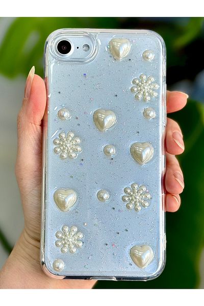 Go Aksesuar حافظة بتصميم متوافق مع هاتف Iphone 7 - 8 - SE 2020 - SE 2022 مع شكل لعبة ندفة الثلج ثلاثية الأبعاد