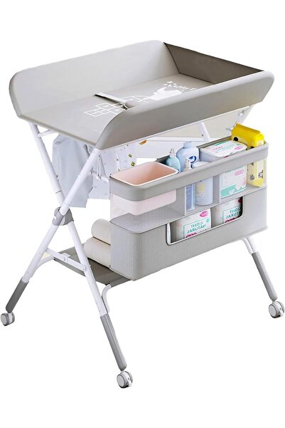 erorex طاولة تغيير حفاضات الأطفال المحمولة القابلة للطي مع عجلات وارتفاع قابل للتعديل كبير