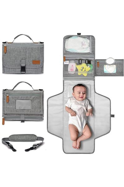 erorex حصيرة تغيير الحفاضات المحمولة، وسادة تغيير حفاضات الأطفال المقاومة للماء، وسادة تغيير حفاضات السفر القابلة للفصل على الكتف