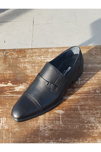 LİCCAS Men's Seasonal Shoes - Autumn and Winter Genuine Leather, Rubber Sole, Laceless