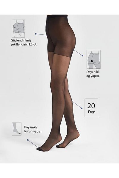 ZvM 5 Pairs 20 Den Black Pantyhose