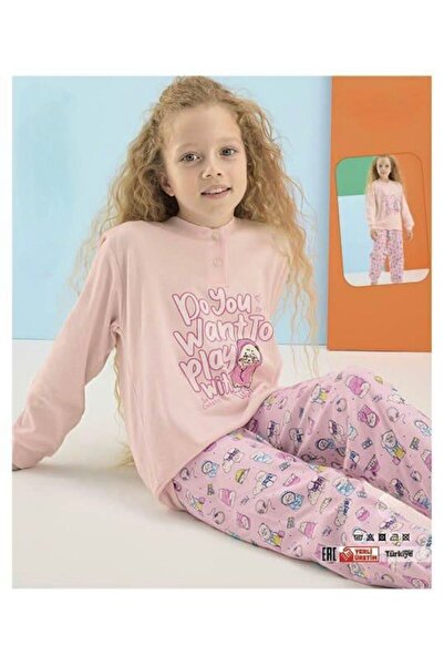İpek Girl's Long Sleeve 100% Cotton Pajama Set