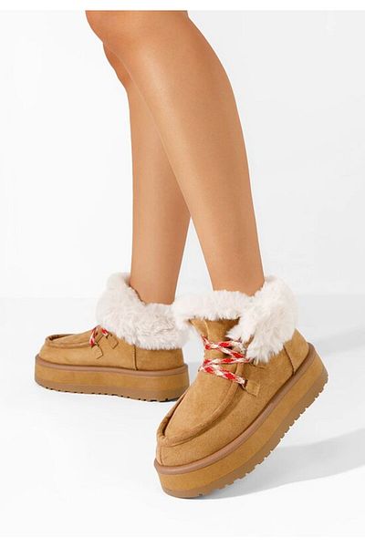 B T Shoes Ghete cu platformă Aseva camel