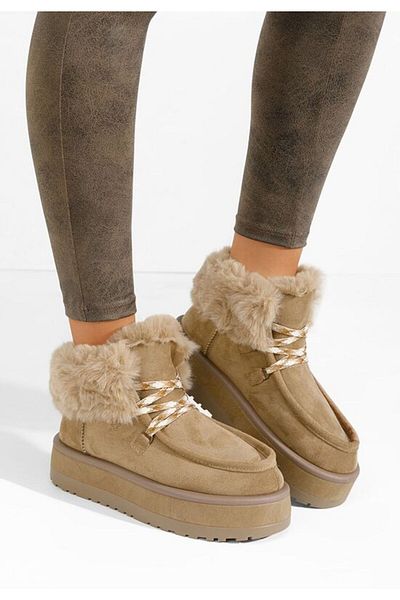 B T Shoes Ghete cu platformă Aseva kaki