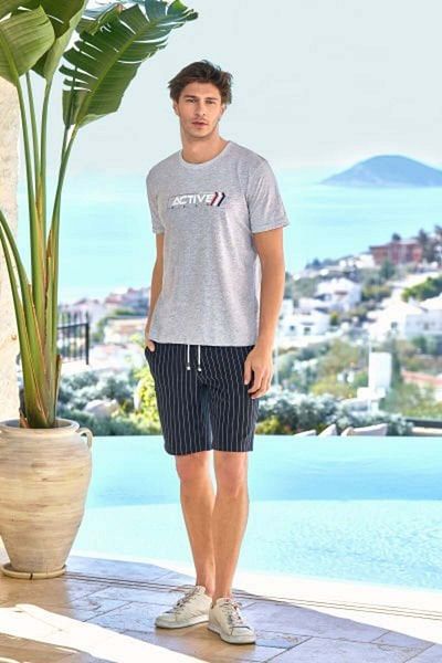 Cossy By Aqua 25940 Men's Grimelange-Laci Printed Sports Shorts Set