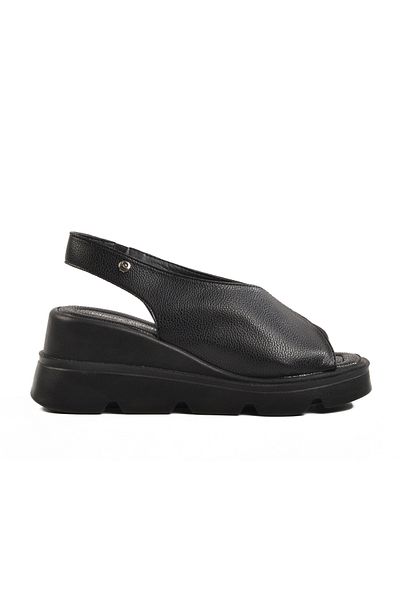 Pierre Cardin Black High Sole Women's Slippers Pc-7533 Z