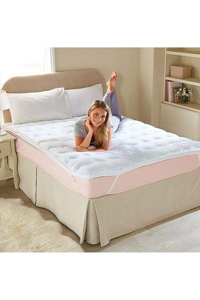 Comfy WHITE HOTEL QUALITY 180X200X7 HYPOALLERGENIC COTTON MATTRESS TOPPER WITH FIBER FILLING