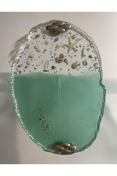 Pelince Epoxy Resin Tray - Soul of the Sea 01 - Size 24 cm X 34 cm