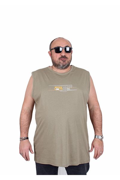 Starbattal Plus Size Break Limits Sleeveless T-Shirt 25153 Khaki