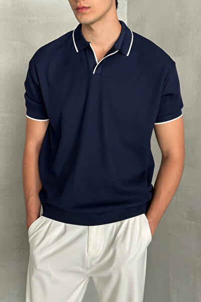 HYMAN تي شيرت تريكو بياقة بولو Thessaloniki كبير الحجم للرجال