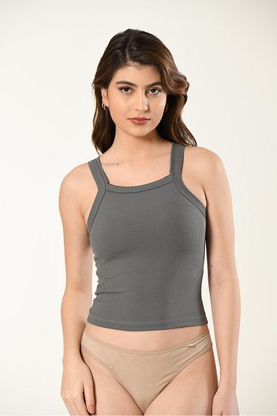NUİTAMORE Nuitamore Halter Neck Padded Crop Athlete Tank Top