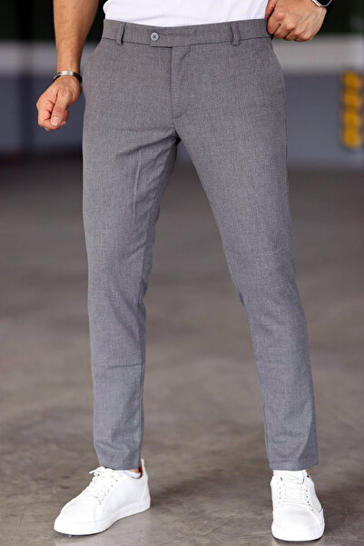 CoolLook Regular Waist Fit Mold Lined Four Pocket Button Detail Stretchy Ankle Length Italian Cut Fabric Style Pants