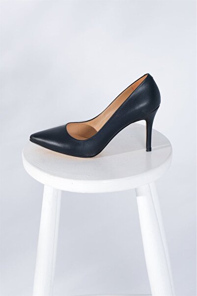 Hayati Arman Women's Genuine Leather Stiletto Navy Blue