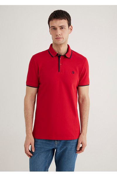 Mavi Collar Detailed Polo Collar Slim Fit Men's T-Shirt