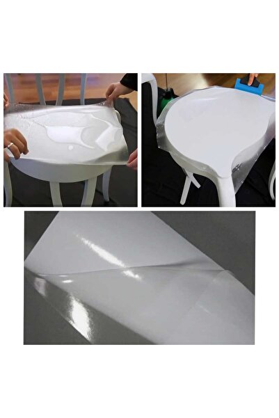 ESEMİZ Masa Sehpa Beyaz Eşya Kaplama (50cmX152cm) Isıya Çizilmeye Darbeye Dayanıklı Şeffaf Koruyucu