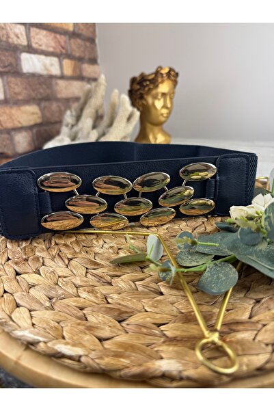 SEDEF TAKI Gold tokalı lastikli kemer