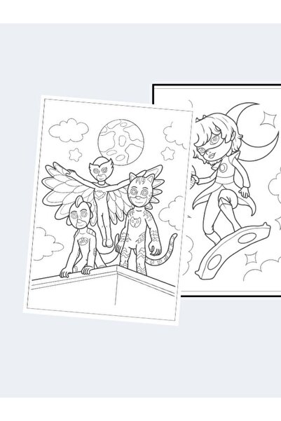 ZNC Pijamaskeliler Çocuklar İçin Boyama Kitabı (20 Tam Sayfa Resimli Boyama Kitabı)