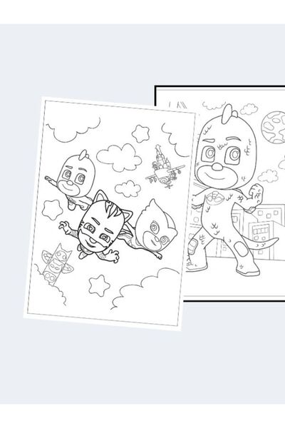 ZNC Pijamaskeliler Çocuklar İçin Boyama Kitabı (20 Tam Sayfa Resimli Boyama Kitabı)